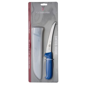 Victorinox Boning Knife Stiff Curved Blade Blue handle with sheath