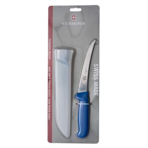 Victorinox Boning Knife Flexible Curved Blade Blue Handle with Sheath