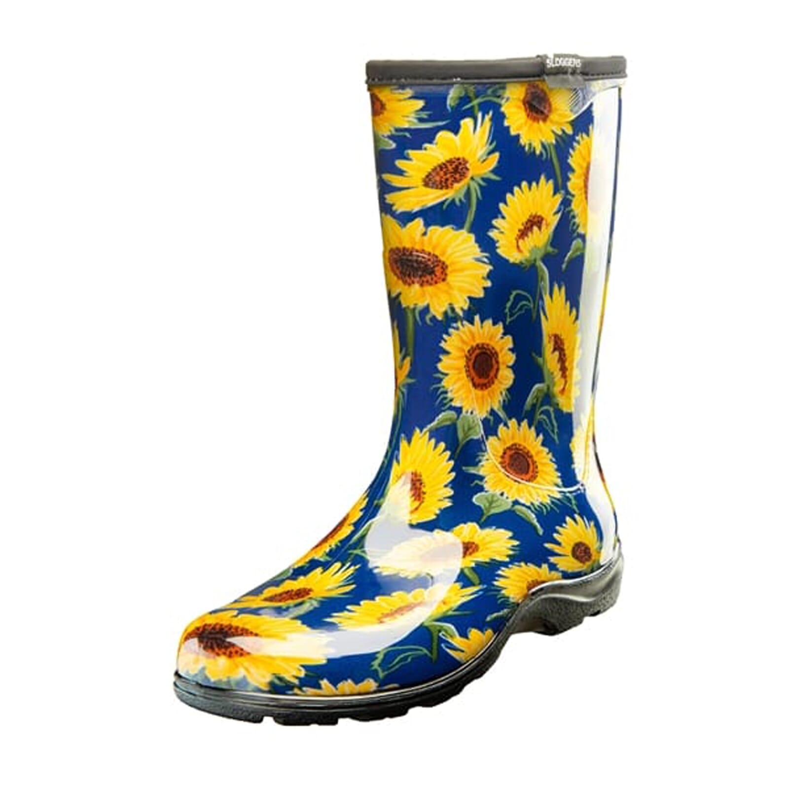 Sloggers Womens Rain Boots Sunflower Blue Size 7