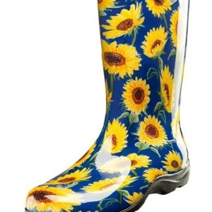 Sloggers Womens Rain Boots Sunflower Blue  Size 10
