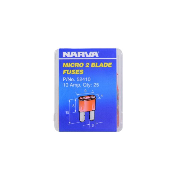 MICRO 2 BLADE FUSE 10AMP BOX OF 25