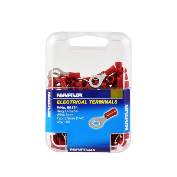 TERMINAL RING RED 6.3mm