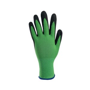 Omni Knitted Green Bamboo Coated Black Foam Latex On Palm Glove - Large