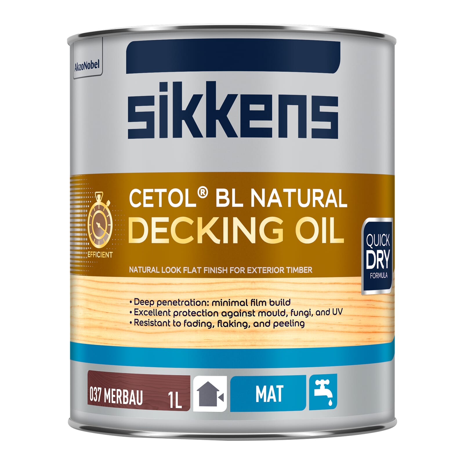 Sikkens BL Natural Decking Oil - Merbau 1L
