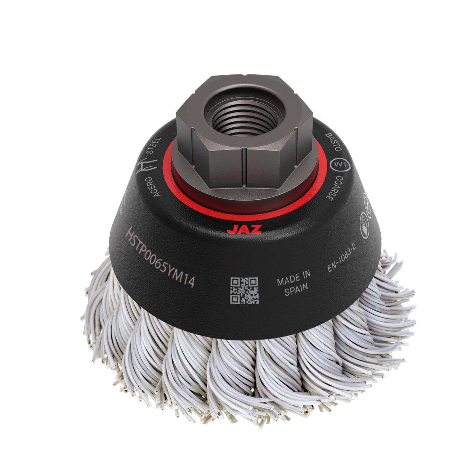 Jaz Cup Brush High Speed Twist Knot 65mm x 20mm - M14 x 2 - Laminated Wire (BRUH-6514L)