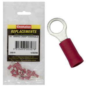 Champion 3/16in / 4.8mm Red Ring Terminal -15pk