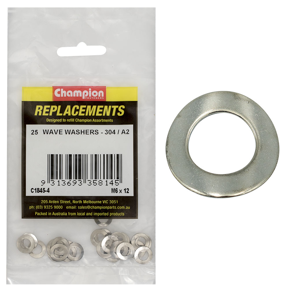 Washer Wave Stainless Steel M6 x 12mm 304/A2 25pk