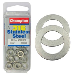 Champion 3/16in Flat Washer - 316/A4 (A)
