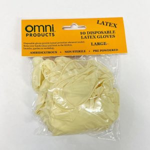 Omni Latex Gloves Extra Large 10 Disposable