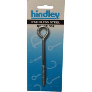 Hindley Screw Eye Stainless Steel 125mm x 6mm Carded