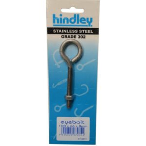 Hindley Eye Bolt Stainless Steel 8mm x 100mm Carded