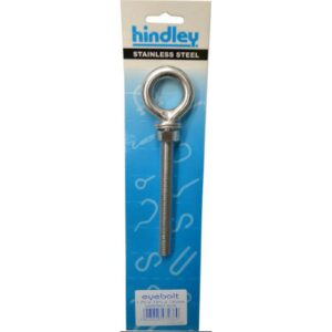 Hindley Eye Bolt Stainless Steel Welded Eye 12mm x 170mm Carded