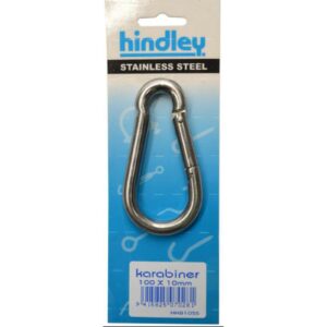 Hindley Karabiner Pear Shape Stainless Steel 100mm x10mm Carded