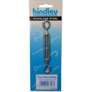Hindley Turnbuckle Open Body Stainless Steel Eye & Eye 5mm Carded