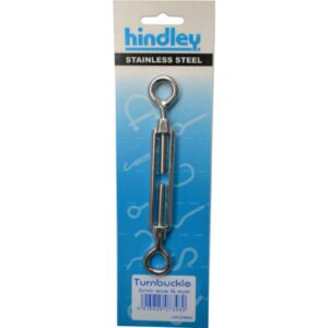Hindley Turnbuckle Open Body Stainless Steel Eye & Eye 6mm Carded