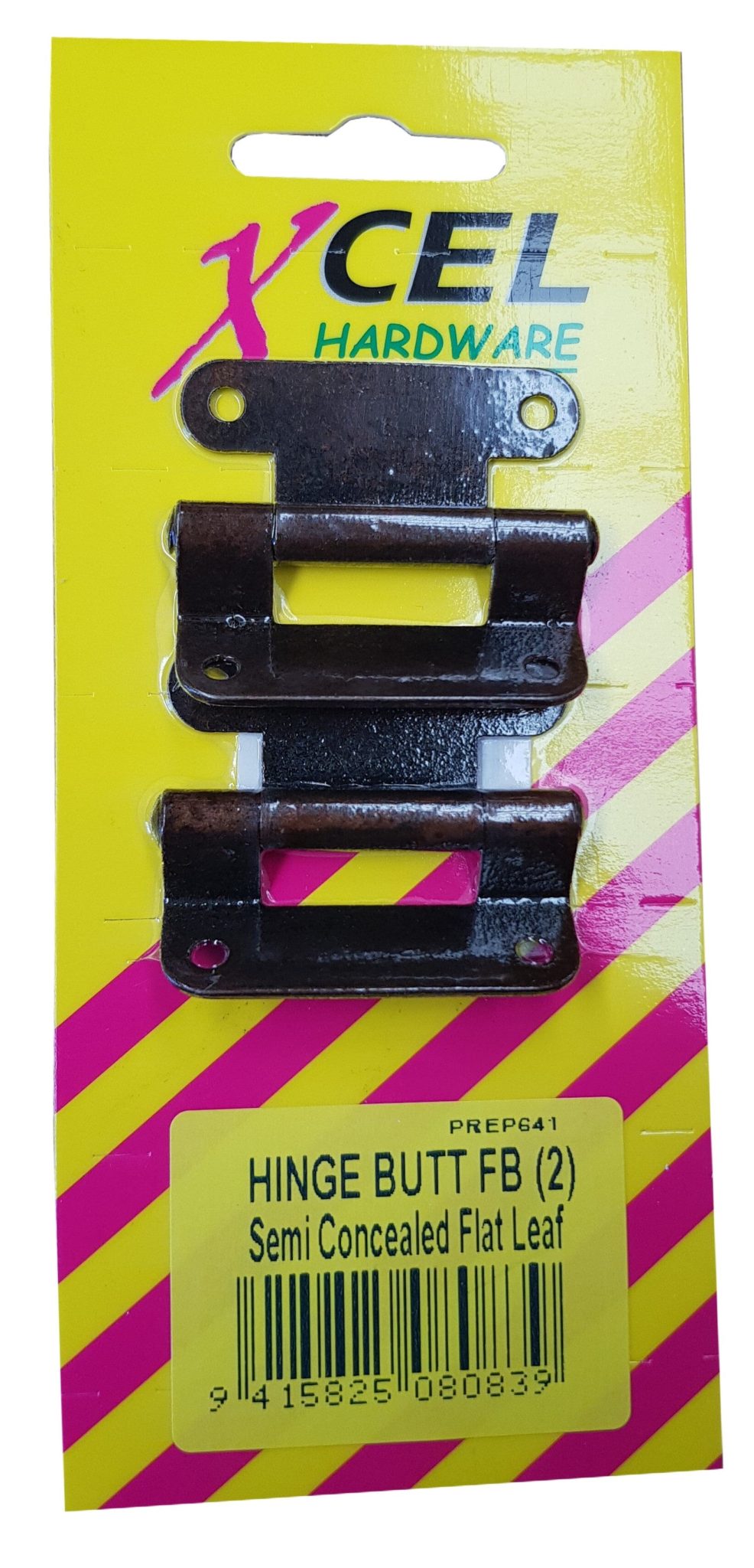 Xcel Semi-Concealed Hinges - FB Flat Leaf 2-pce Carded