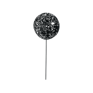 Omni Black Floral Sphere With Stake - Large