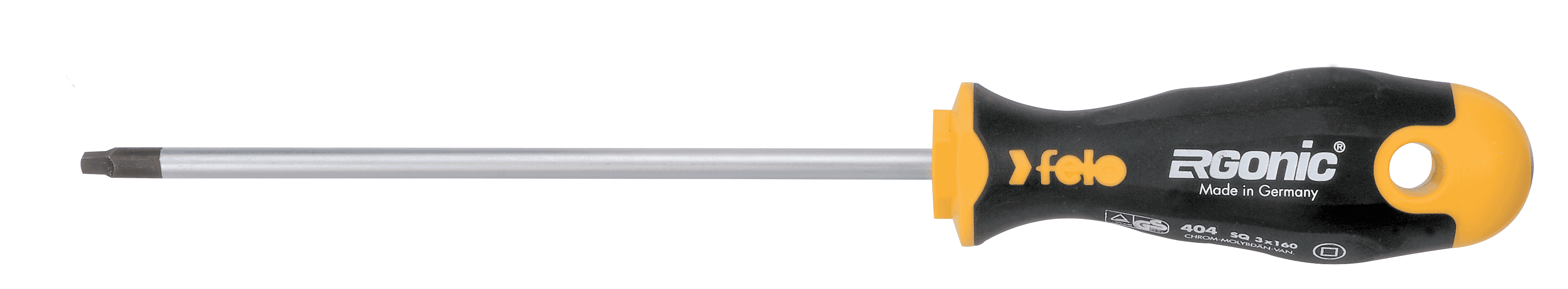 Felo 404 Ergonic Screwdriver Square #2 x 160mm Hardened Tip