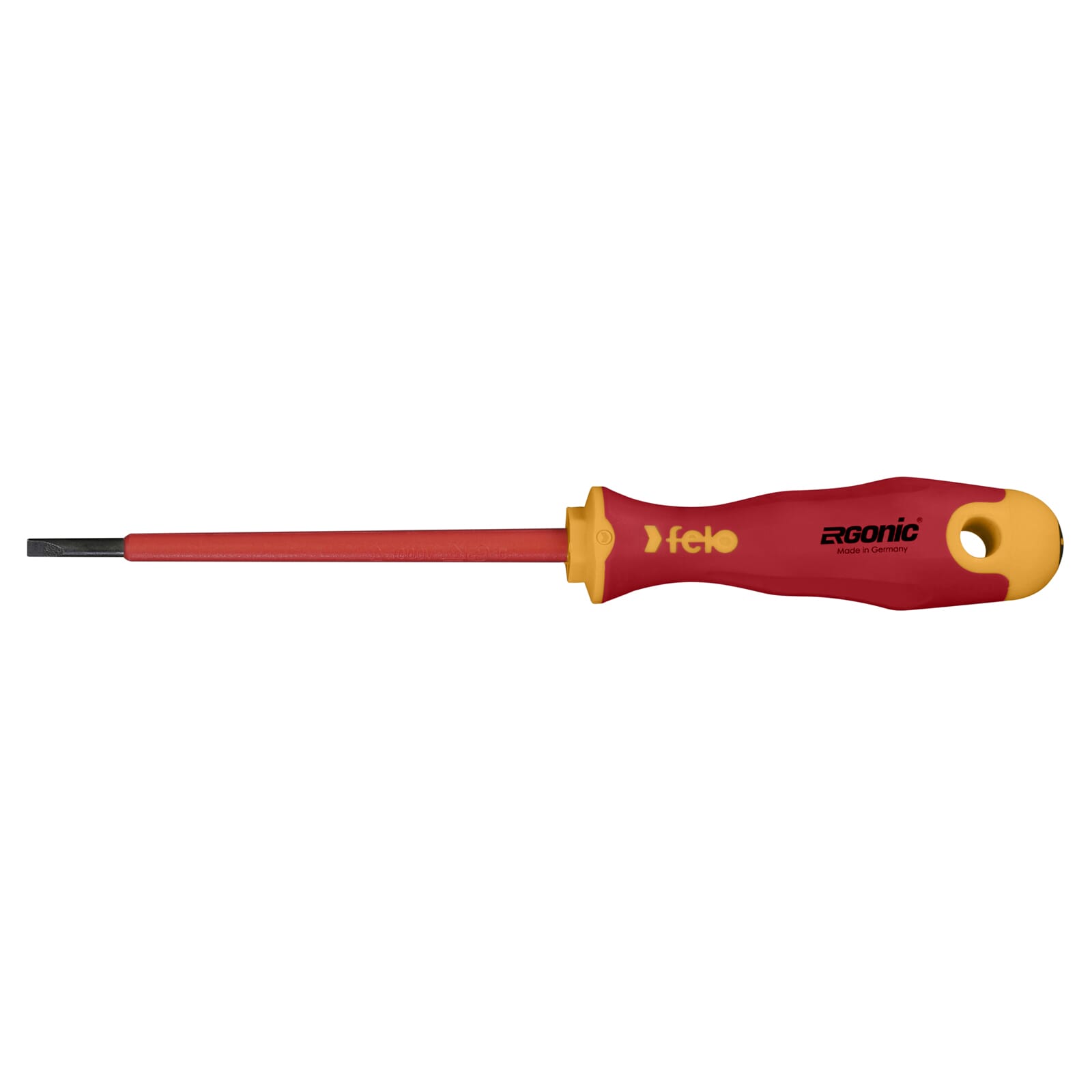 Felo 413 Ergonic Screwdriver Flat 4 x .8 x 100mm Insulated Hardened Tip