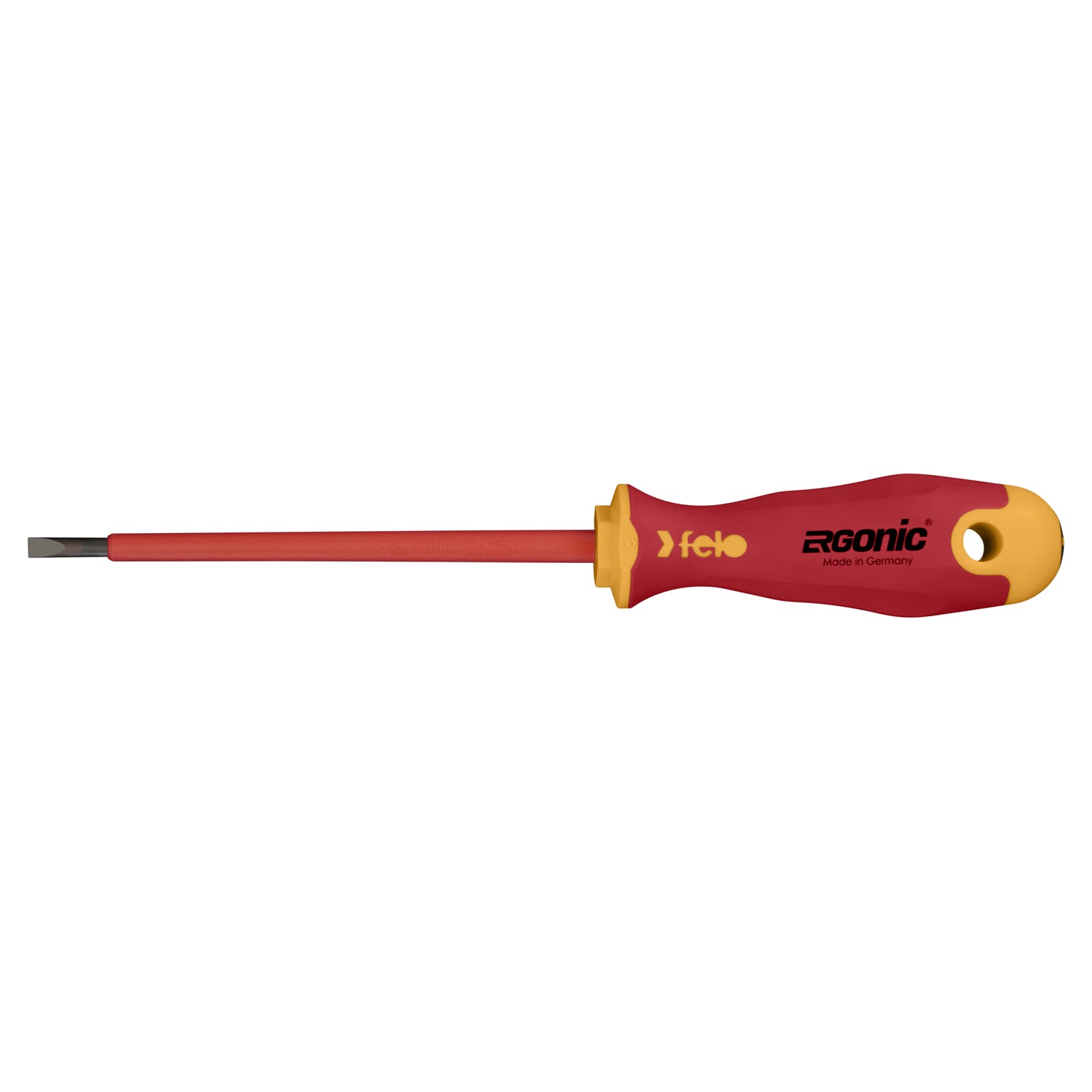 Felo 413 Ergonic Screwdriver Flat 4.5 x 1 x 125mm Insulated Hardened Tip