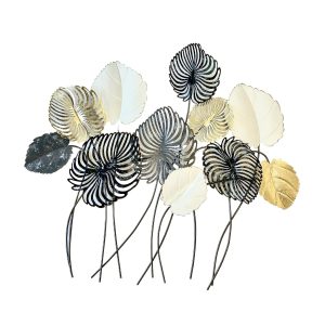 Omni Indoor Decor Wall Art Leaf Black Gold