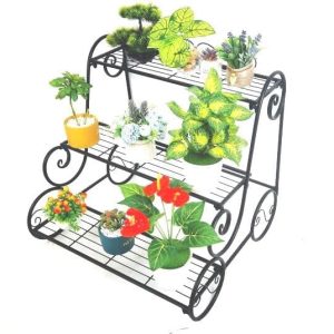 Omni Stand Plant Iron 3 Tier Black