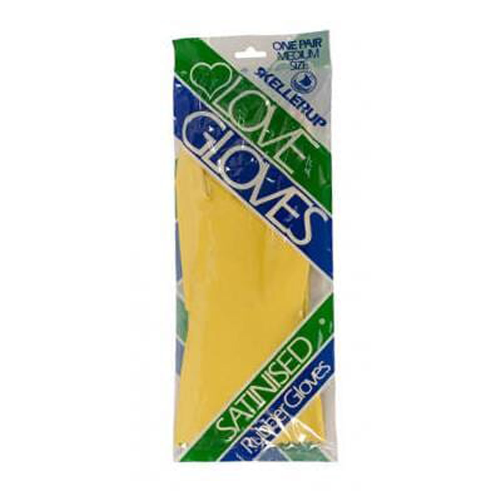 Omni Satinised Rubber Love Gloves Blue Medium
