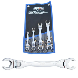 SPANNER SET - DOUBLE FLARE NUT FLEX HEAD 4PC SAE