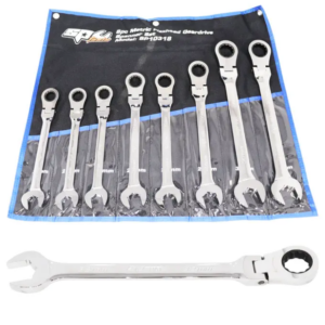 SPANNER SET - ROE GEARDRIVE/QUAD DRIVE FLEX HEAD JUMBO METRIC 8PC