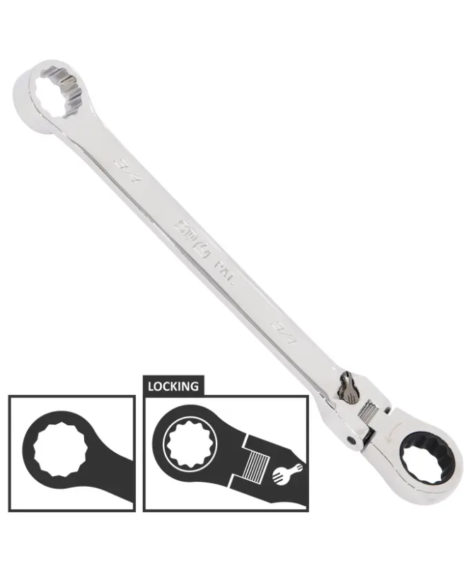 SPANNER DOUBLE RING GEARDRIVE FLEX HEAD SAE 9/16''