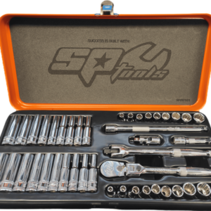 SOCKET SET - 1/4"DR 12PT & 6PT 43PC METRIC/SAE