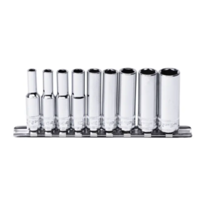 SOCKET RAIL - 1/4DR 6PT DEEP 9PC SAE