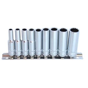 SOCKET RAIL - 1/4DR 12PT 9PC SAE DEEP