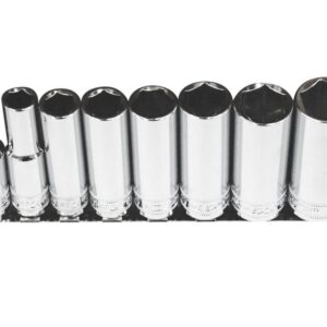 SOCKET RAIL - 3/8DR DEEP 6PT 8PC SAE