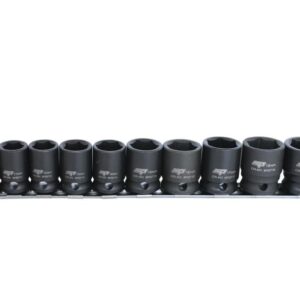 SOCKET RAIL IMPACT 3/8DR 6PT METRIC 10PC