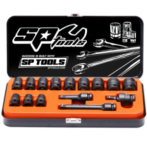 SOCKET SET IMPACT 1/2DR 6PT 15PC METRIC
