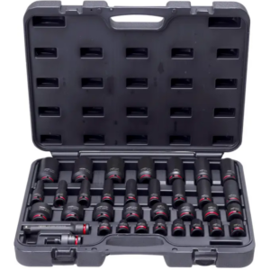 SOCKET SET IMPACT 1/2DR 6PT 34PC SAE