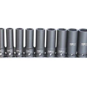 SOCKET RAIL IMPACT 1/2"DR DEEP 6PT 11PC METRIC