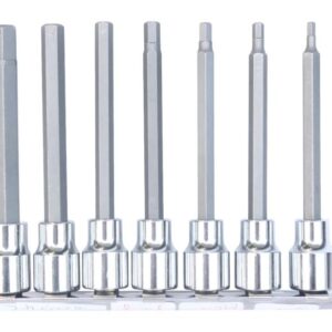 SOCKET RAIL - 3/8" DR 100MM SAE INHEX BIT 7PC SET
