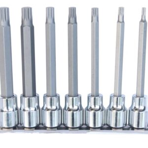 SOCKET RAIL - 3/8" DR 100MM SPLINE BIT 7PC SET