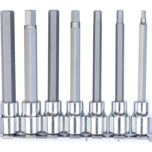 SOCKET RAIL - 3/8" DR 100MM METRIC INHEX BIT 7PC SET