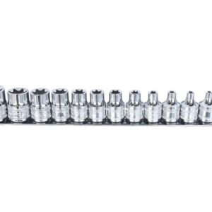 SOCKET RAIL - 3/8" DR 12PC E TORX