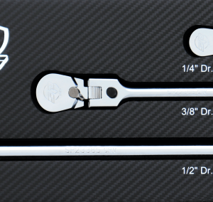 SOCKET ACCESSORIES - 1/4", 3/8", 1/2"DR RATCHET SEALED FLEX HEAD 3PC SET