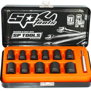 SOCKET SET IMPACT TWIST 3/8DR 12PC METRIC