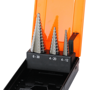 CUTTING TOOLS - HSS STEP DRILL BITS HIGH SPEED STEEL METRIC - 3PC SET