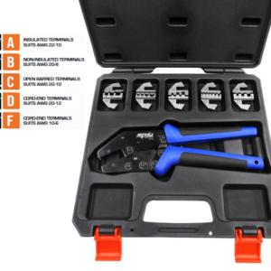 AUTO ELECTRICAL - RATCHET CRIMPER KIT 6PC 9"QUICK CHANGE