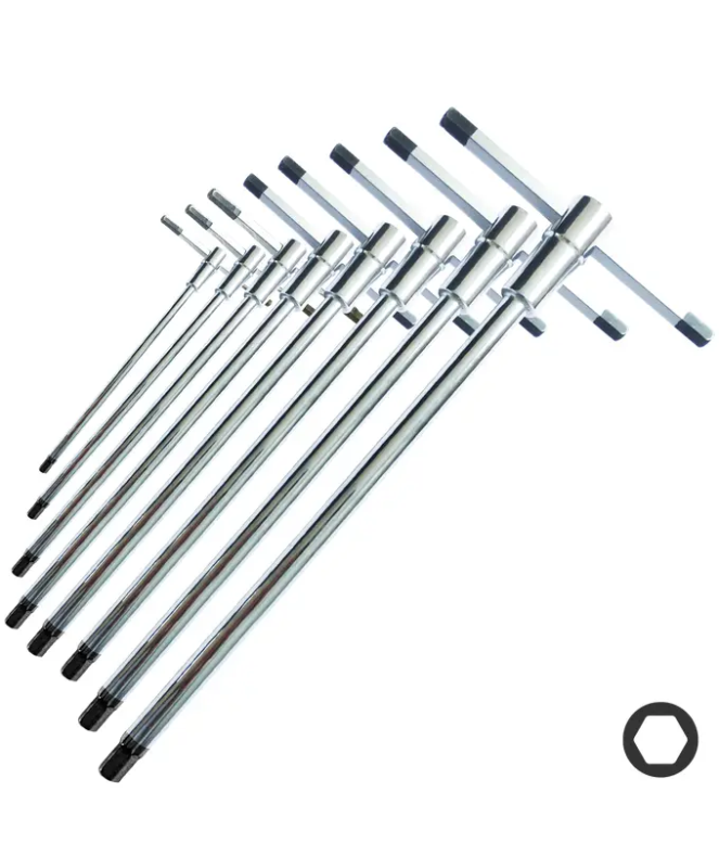 KEY SET - METRIC HEX SLIDING T-HANDLE 8PC
