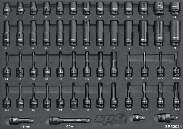 EVA TOOLKIT - 56PC SAE - 1/2"DR IMPACT SOCKET SET