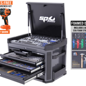 TOOLKIT 212PC METRIC - TECH SERIES 7 DRAWER DIAMOND BLACK FOAMED