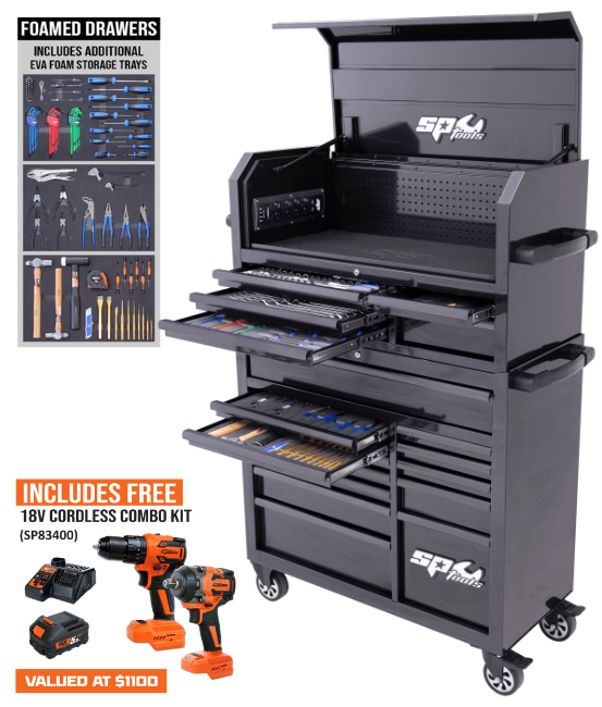 TOOLKIT 305PC METRIC/SAE - SUMO SERIES POWER HUTCH 18 DRAWER BLACK FOAMED